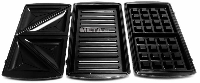 3 loại vỉ nướng đi kèm cùng kẹp nướng Sandwich Tiross TS-513