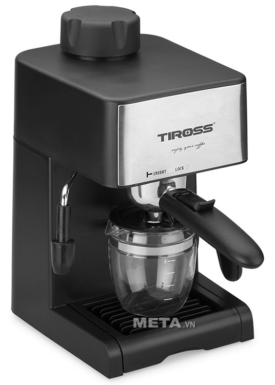 Máy pha cà phê Espresso Tiross TS-621 dễ dàng tháo rời vòi đánh sữa, khay chứa nước thải để vệ sinh.