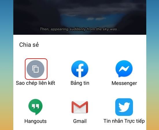 Nhấn chọn “sao chép liên kết”