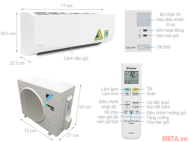 Điều hòa Daikin Inverter 12000 BTU FTKQ35SAVMV