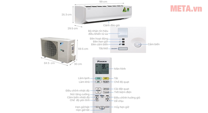 Máy lạnh Daikin 1 chiều Inverter 2.5 HP FTKC60TVMV mới 2018