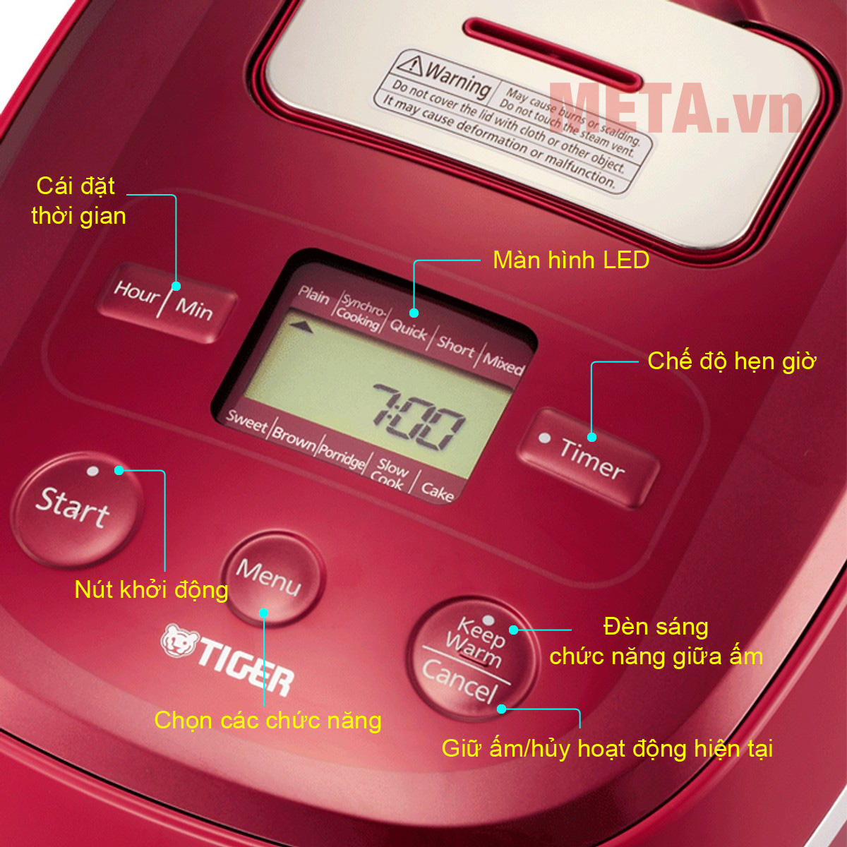 Nồi cơm điện tử Tiger 5 trong 1 JBX-A10W (1.0 lít)