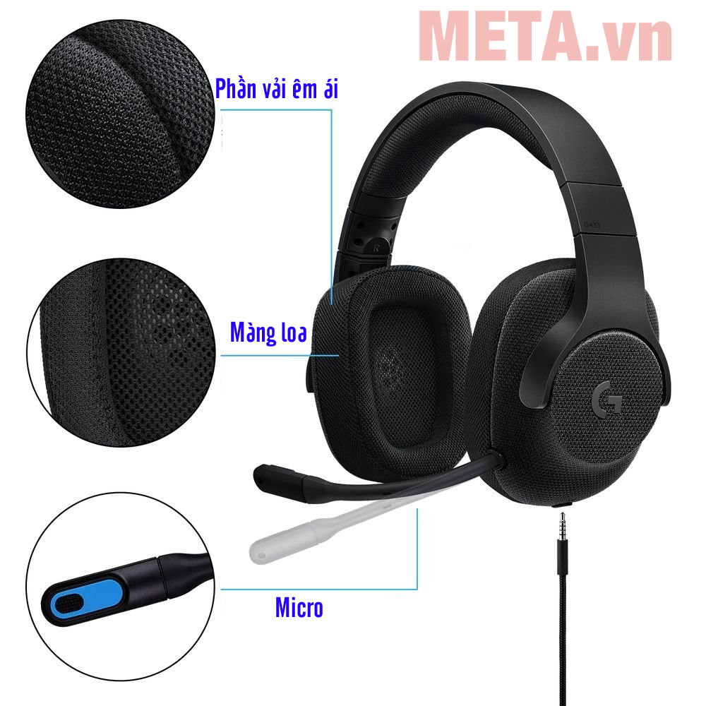 Tai nghe chụp tai Gaming Logitech G433