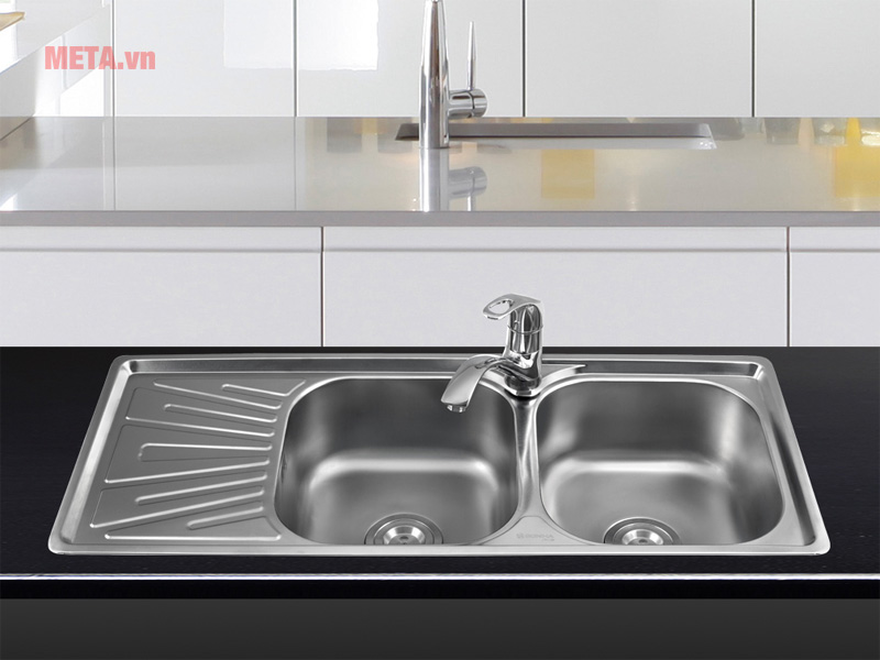 Chậu rửa bát Sơn Hà S105 inox Sus 304 cao cấp (điện hóa 2 hộc)