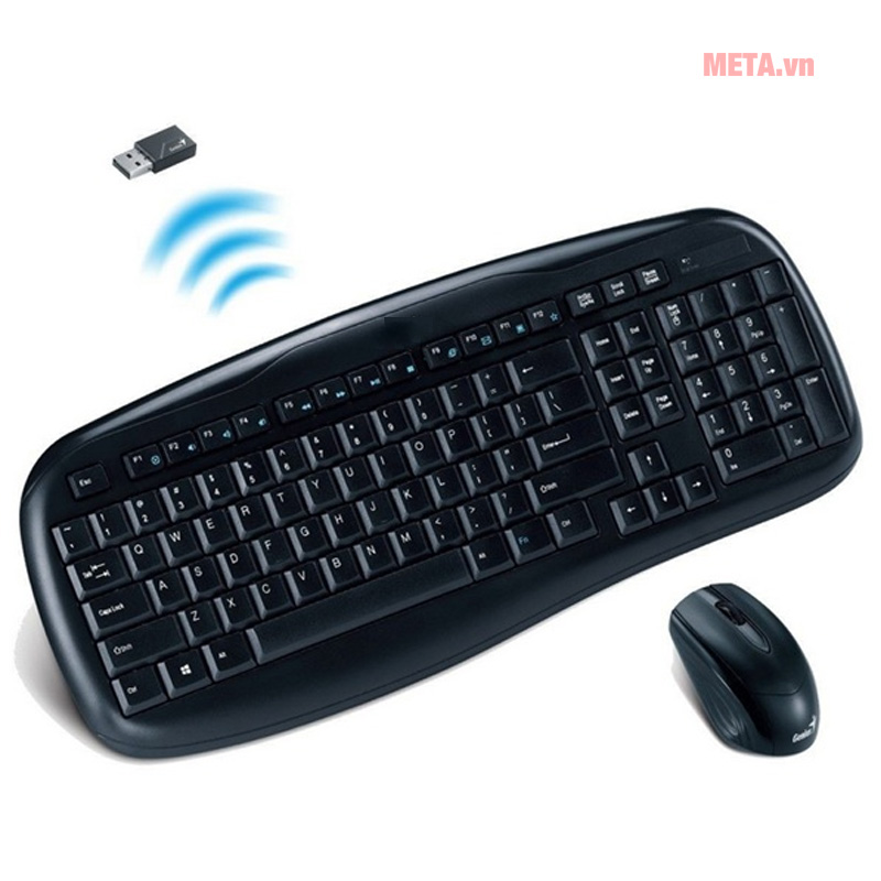 Bộ bàn phím, chuột không dây Genius KB-8000X