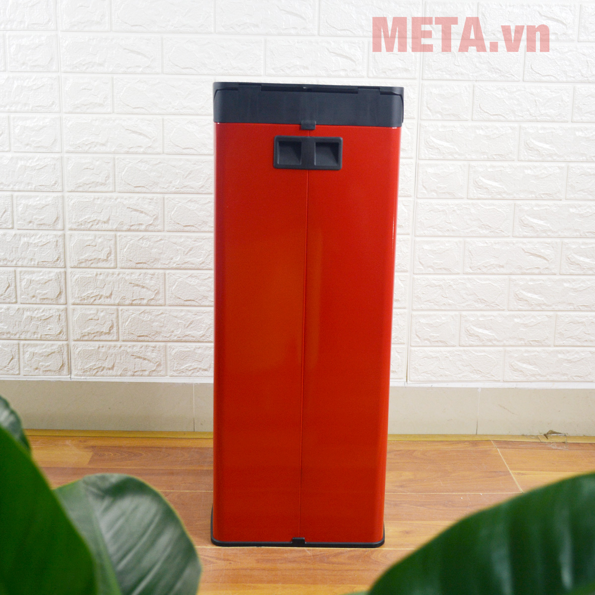 Thùng rác inox đạp vuông lớn Fitis SPL1-906 (22 lít)