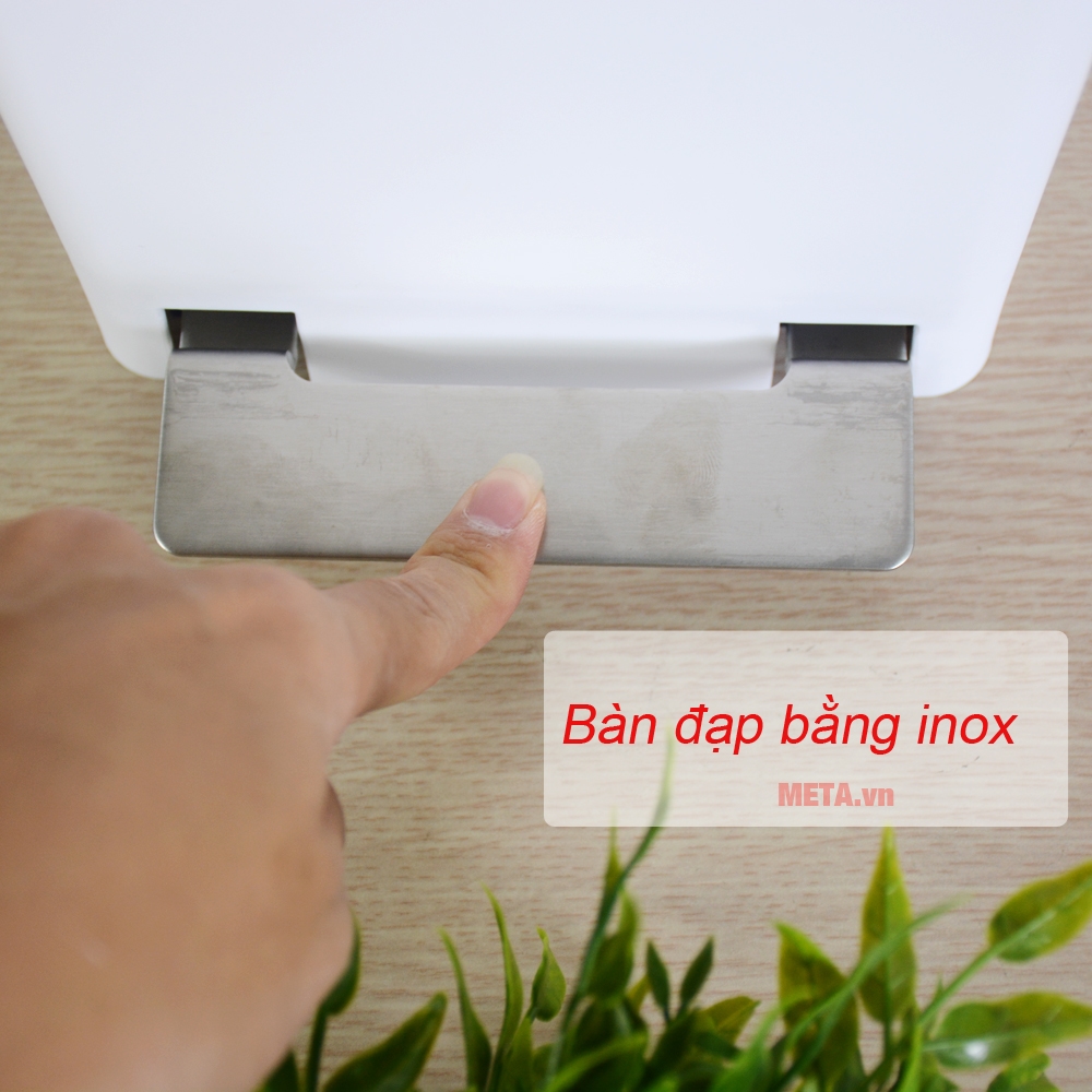 Thùng rác nhựa đạp dòng Compact Fitis PPS1-903 - 10L (trắng đen)