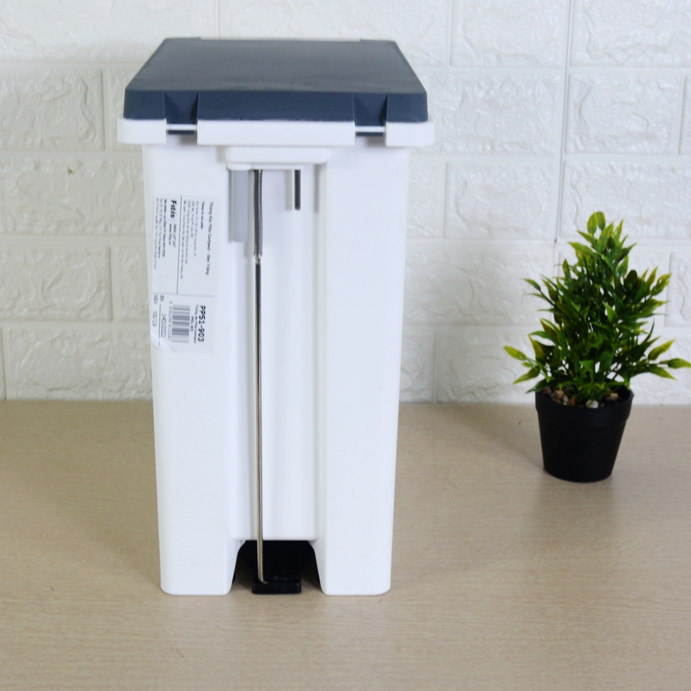 Thùng rác nhựa đạp dòng Compact Fitis PPS1-903 - 10L (trắng đen)