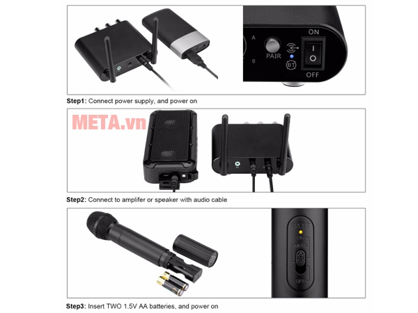 Micro hát karaoke Bluetooth Excelvan K38