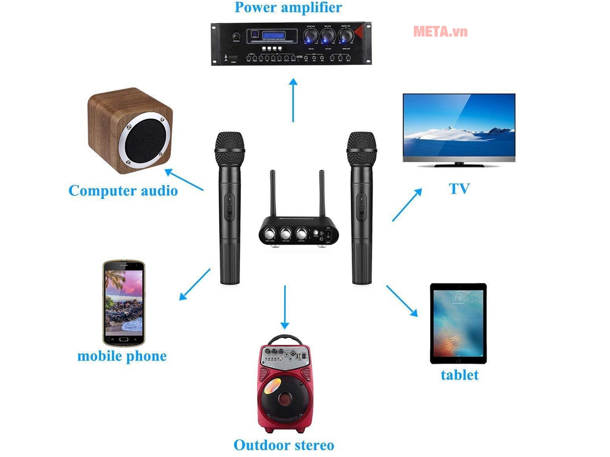 Micro hát karaoke Bluetooth Excelvan K38