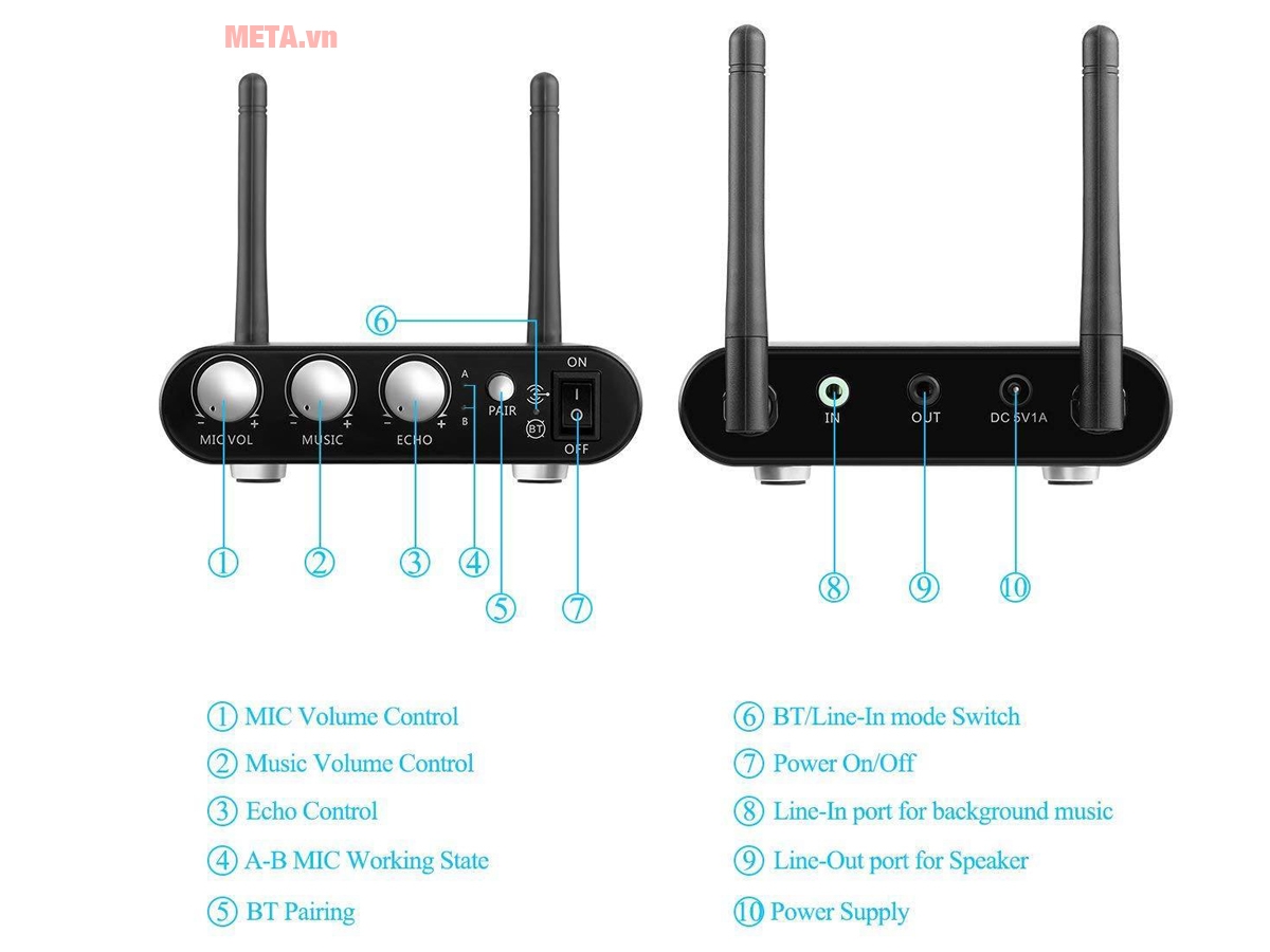 Micro hát karaoke Bluetooth Excelvan K38