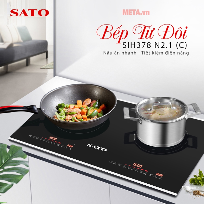 Bếp điện từ đôi Sato SIH378 N2.1