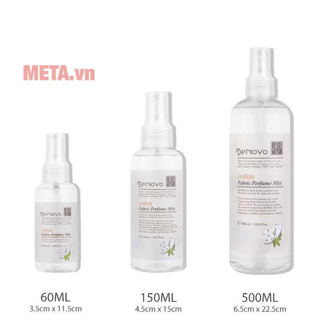 Nước xịt thơm vải Hàn Quốc Denovo hương Cotton