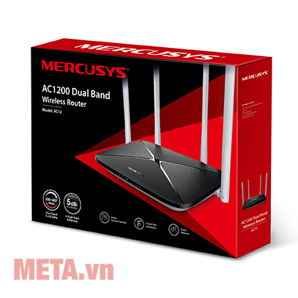 Thiết bị mạng Router Mercusys 1200Mbps 4 Râu AC12