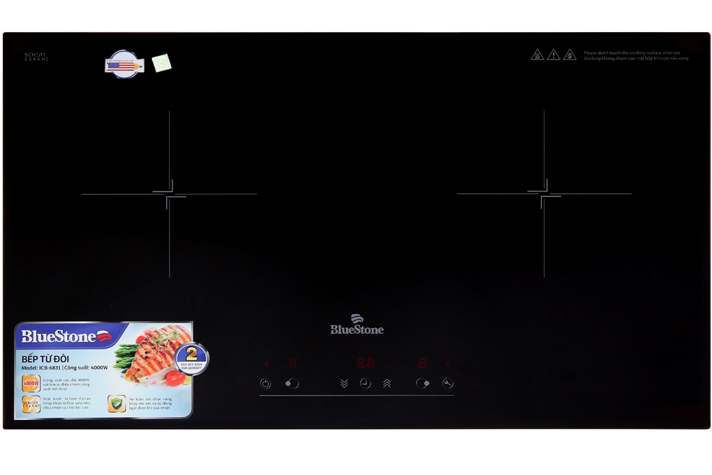 Bếp điện từ đôi lắp âm Bluestone ICB-6831 (4000W)
