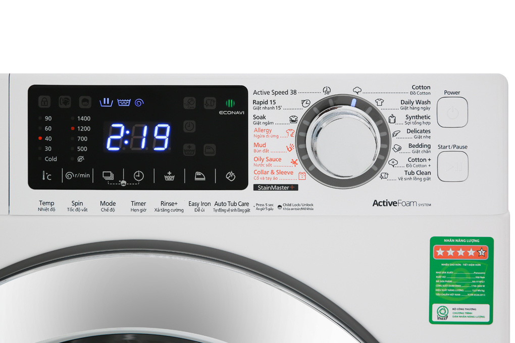 Máy giặt lồng ngang Panasonic Inverter 10 Kg NA-V10FG1WVT
