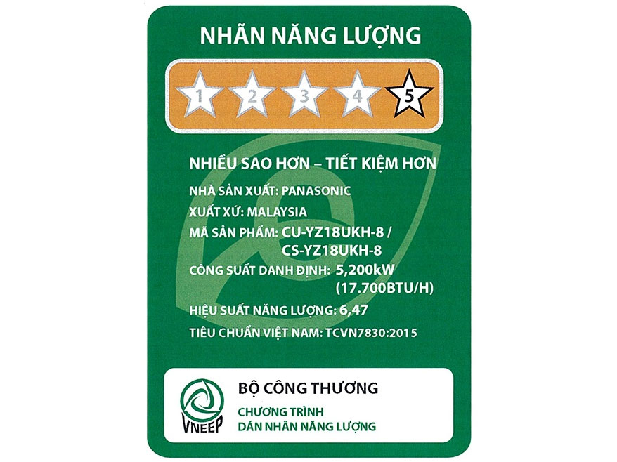 Điều hòa 2 chiều Panasonic Inverter CS-YZ18UKH-8 18.000BTU