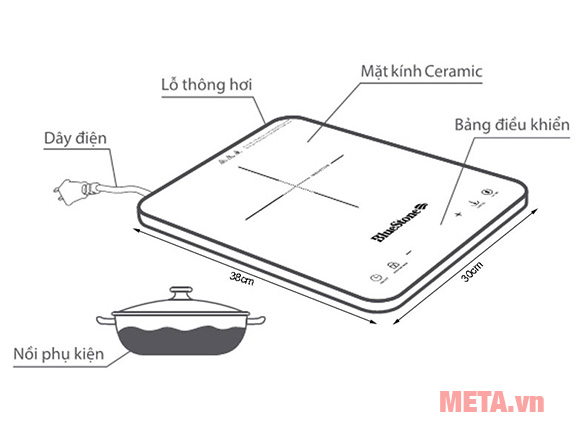 Bếp từ Bluestone ICB-6729 kèm nồi
