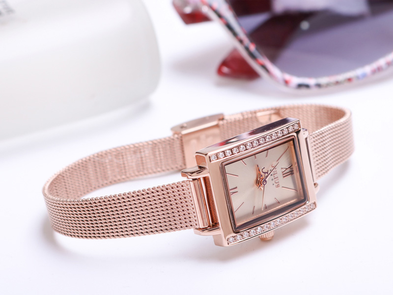 Đồng hồ nữ JA-1226 Julius Hàn Quốc dây thép