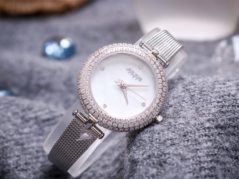 Đồng hồ nữ JS-041 kính Sapphire Julius Star Hàn Quốc dây thép