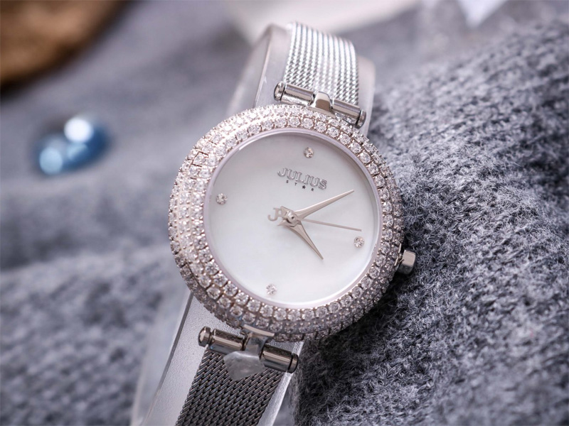 Đồng hồ nữ JS-041 kính Sapphire Julius Star Hàn Quốc dây thép