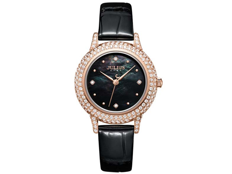 Đồng hồ nữ JS-044A kính Sapphire Julius Hàn Quốc dây da