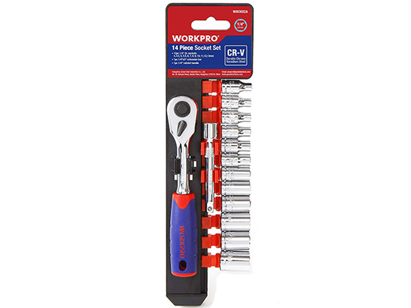 Bộ tuýp và cần xoay 1/4 inch 14 chi tiết Workpro W003022