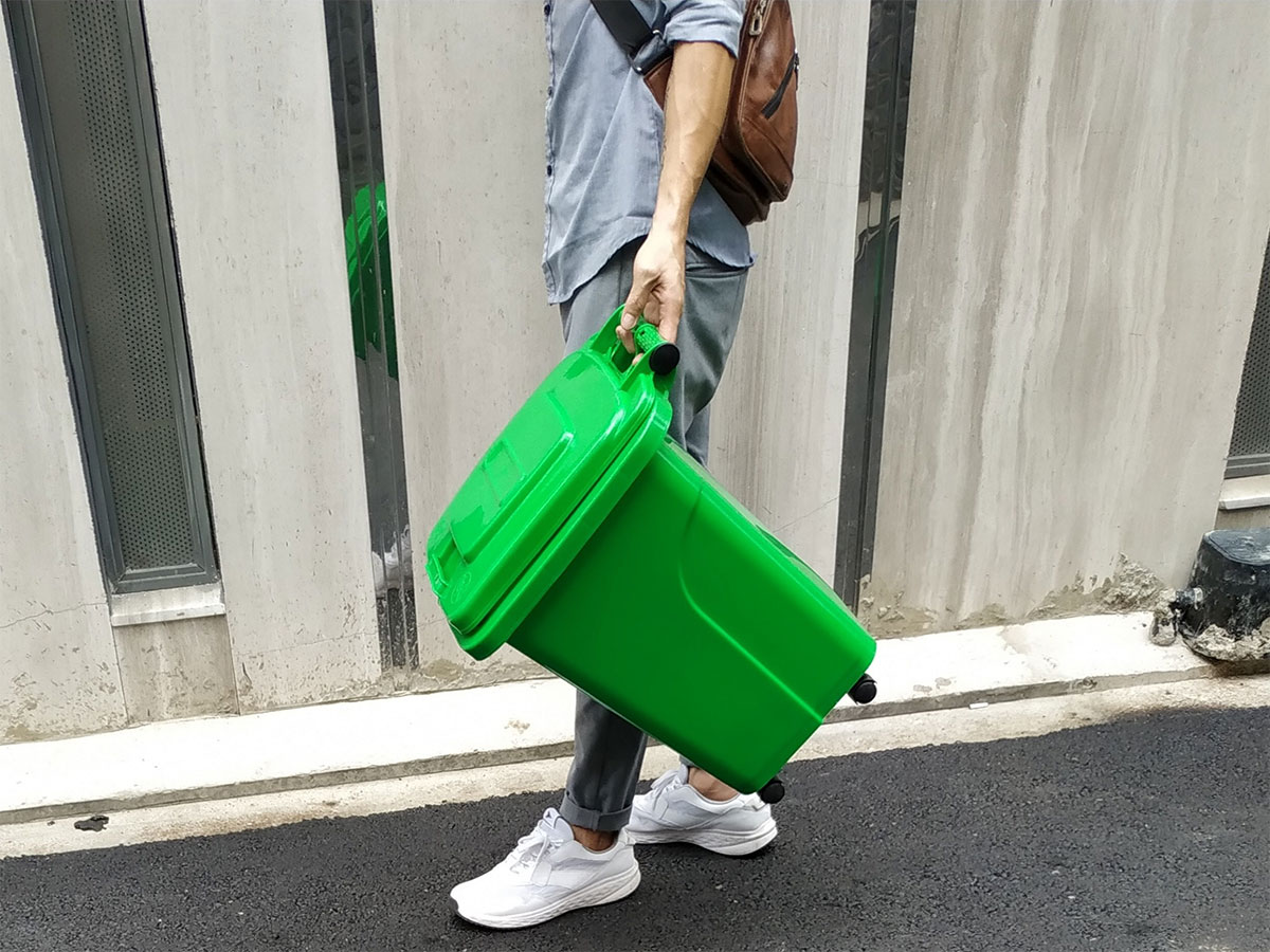 Thùng rác nhựa 30 lít, có 4 bánh xe (PL-30)
