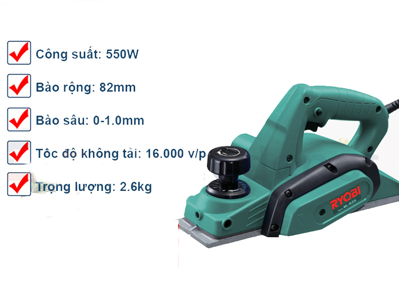 Máy bào gỗ 550W Ryobi HL-83