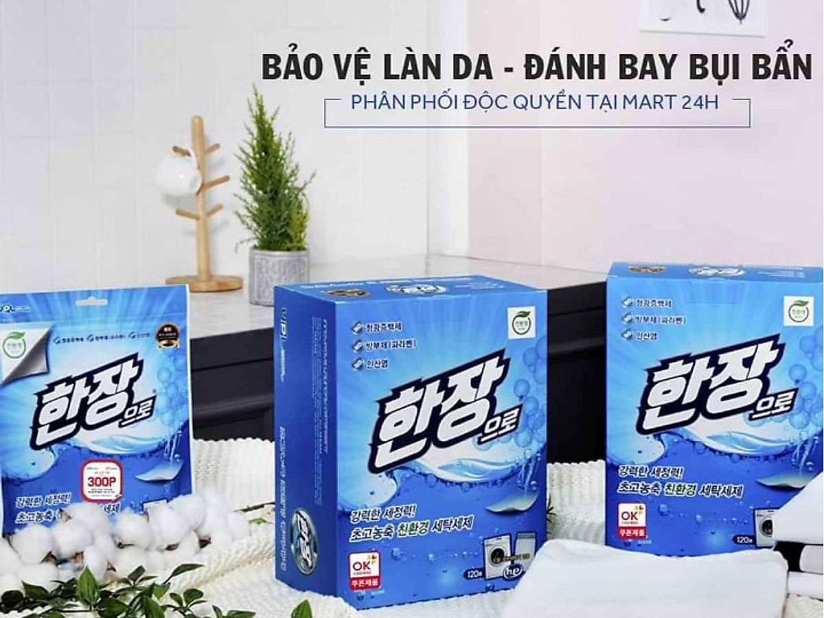 Giấy giặt quần áo Han'Jang túi 10 miếng