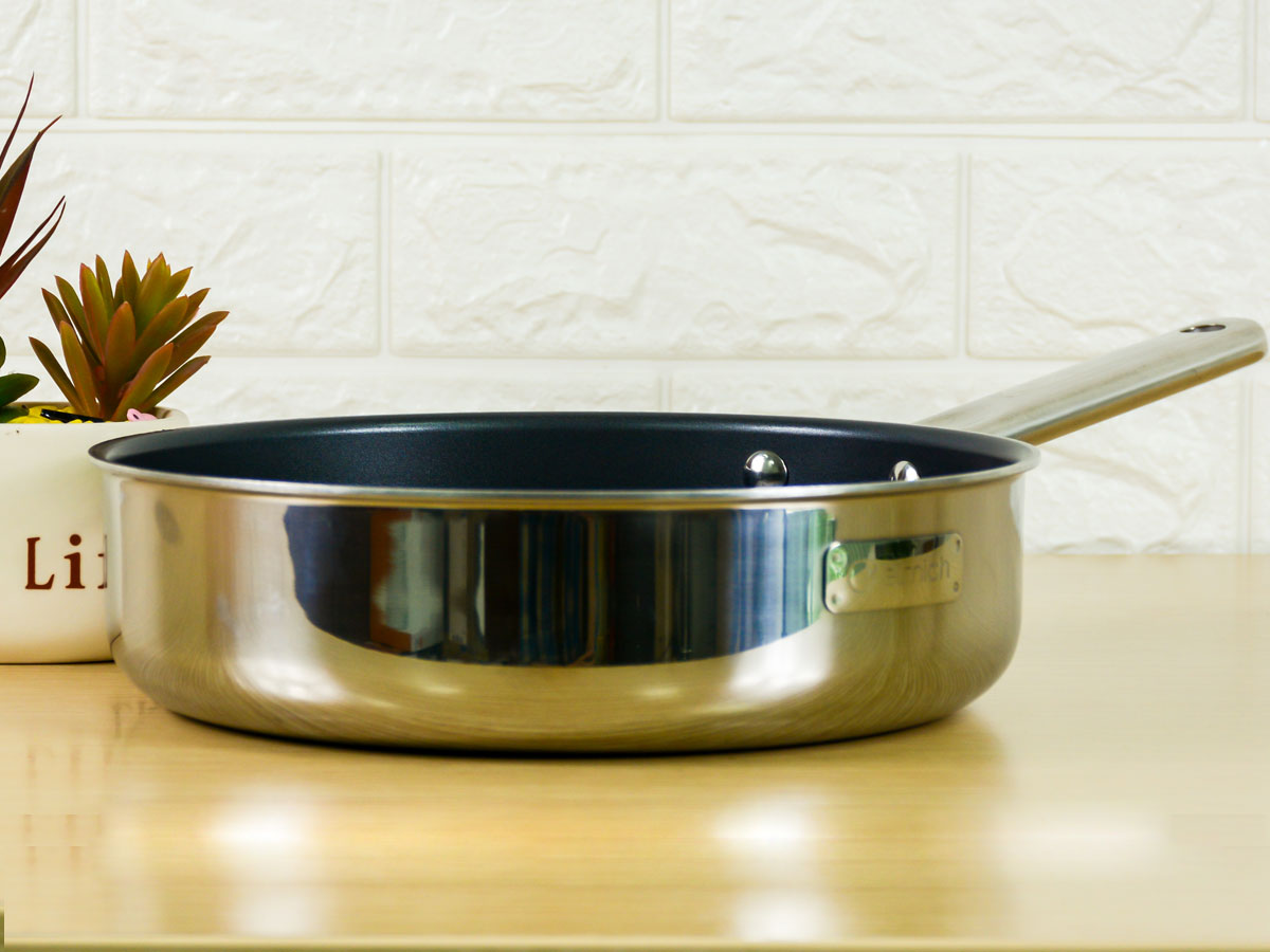 Chảo inox 2 lớp cao cấp đáy liền Tri-max XS EL-3752 size 24cm