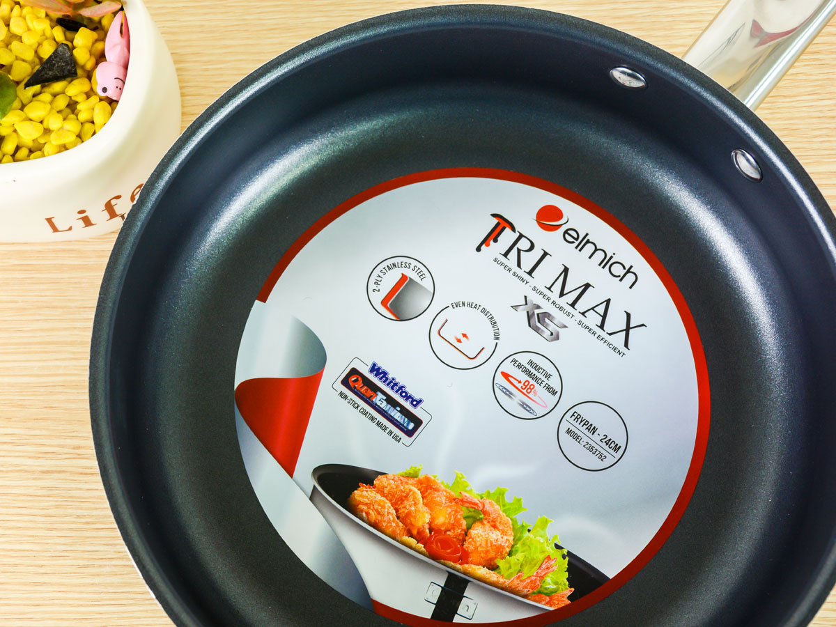 Chảo inox 2 lớp cao cấp đáy liền Tri-max XS EL-3752 size 24cm