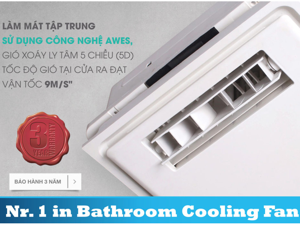 Quạt mát âm trần điều khiển từ xa Hans H10R