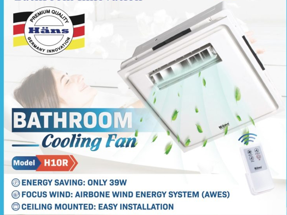 Quạt mát âm trần điều khiển từ xa Hans H10R