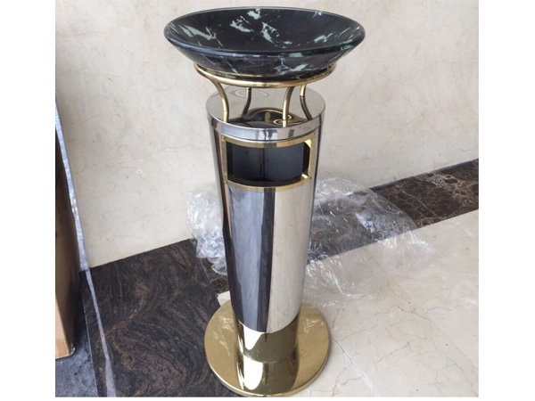 Thùng rác inox có bát thủy tinh phía trên Vietbin A75