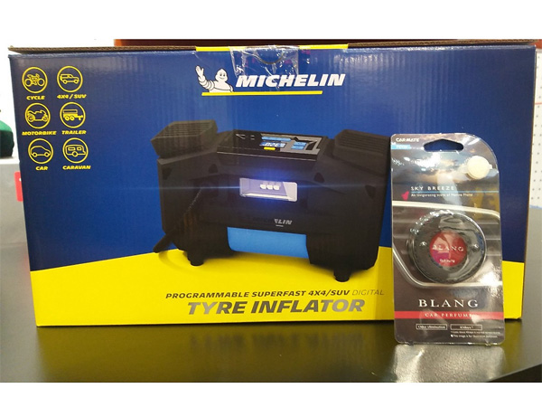 Máy bơm lốp xe máy, ô tô siêu tốc tự ngắt Michelin 12314
