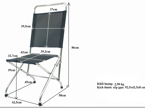 Ghế xếp du lịch Ban Mai BM Inox