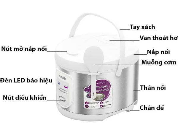 Nồi cơm điện Mutosi MR56 (1.8 lít)