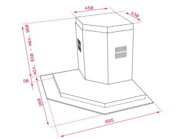Máy hút mùi dạng góc Teka DQ2 985 (40477002) - 90cm