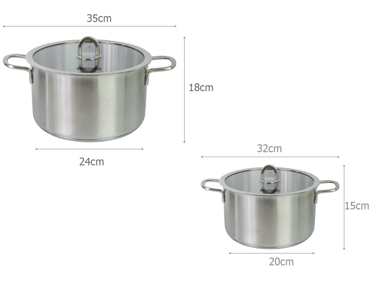 Bộ 4 nồi chảo inox bếp từ Hafele (3 nồi 1 chảo)