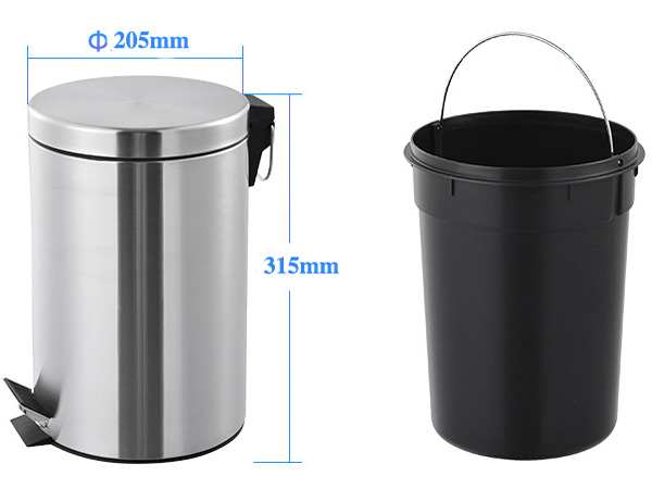 Thùng rác inox đạp chân Paloca 8L