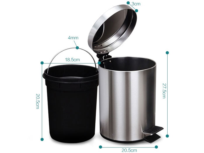 Thùng rác Inox đạp chân Paloca 5 lít