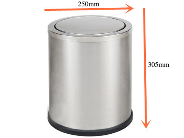 Thùng rác inox nắp lật nhỏ Paloca (Size 250mm x 305mm)