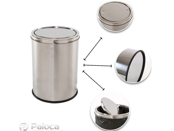 Thùng rác inox nắp lật nhỏ Paloca (Size 250mm x 305mm)