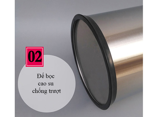 Thùng rác inox trắng nắp lật Paloca (300mm x 600mm)