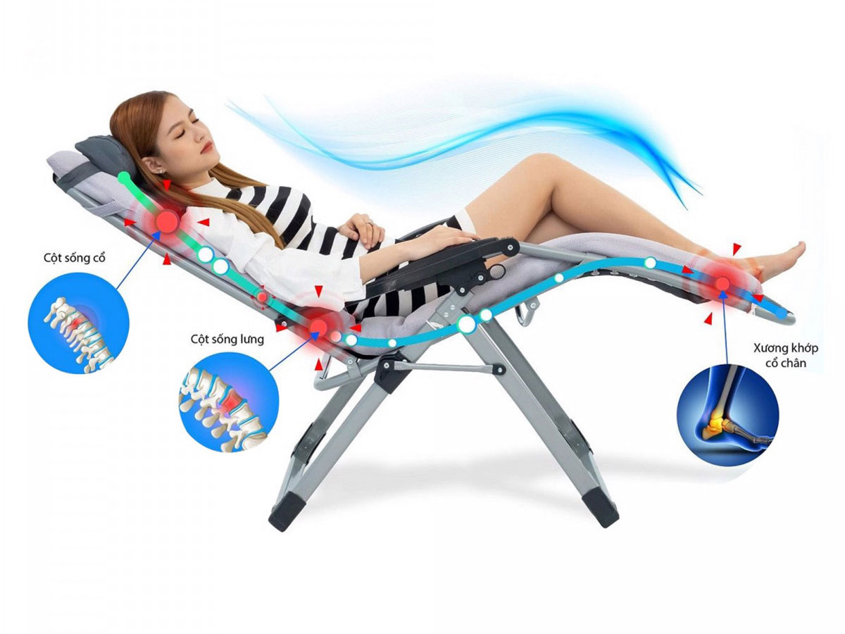 Ghế xếp thư giãn có nệm Kachi MK232