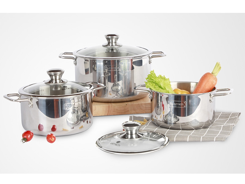 Bộ nồi Inox 3 lớp đáy liền Elmich Trimax classic 2106OL