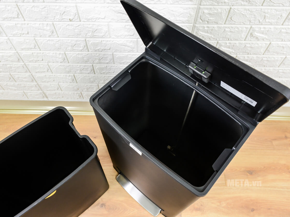 Thùng rác inox đạp vuông lớn Fitis Mega SPL2-903 - 40 lít