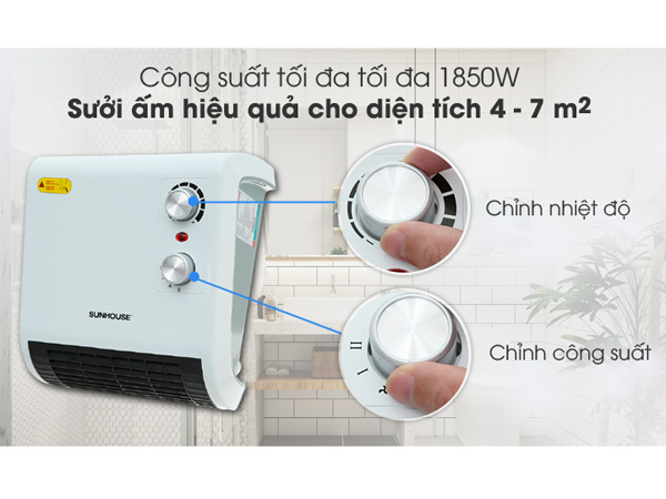 Quạt sưởi phòng tắm Sunhouse SHD3816W