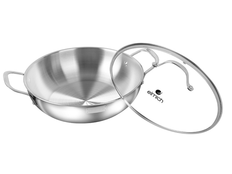 Chảo xào inox cao cấp 3 lớp đáy liền Elmich Trimax EL-3797
